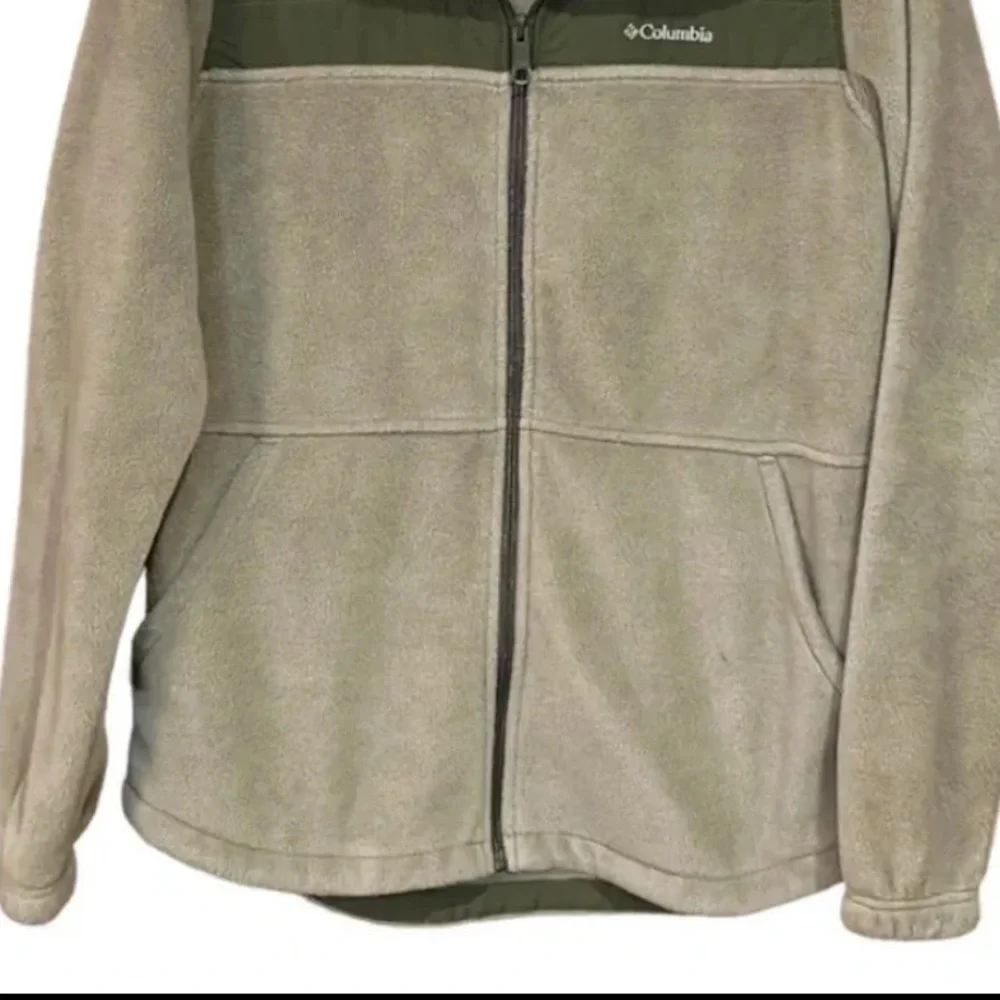 Columbia Women’s Fleece Full Zip Jacket Tan Green Size Small - Picture 7 of 10